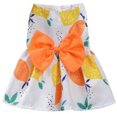 KUTKUT Cute Lemon Pattern Dog Dress with Lovely Bow Pet Apparel Dog Clothes for Small Dogs and Cats | Puppy Summer Dress Birthday Pet Apparel Dress